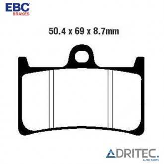 PLAQUETTES DE FREIN FA252 YAMAHA R1 R6 FZ1 MT01 MT07 MT09 TDM 900 EBC